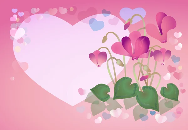 Spring background with cyclamens — Stock Photo, Image