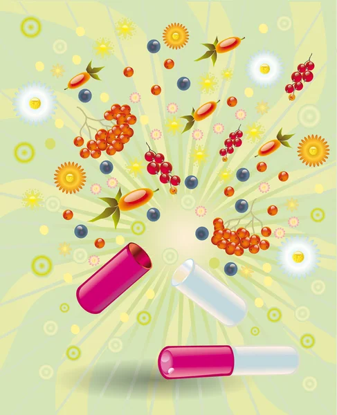 Las vitaminas naturales están en una píldora —  Fotos de Stock