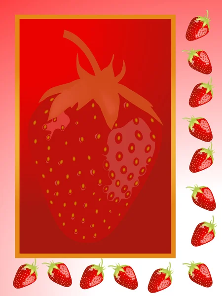 Strawberry frame — Stock Vector