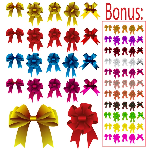 Collection of colored bows — Stock Vector