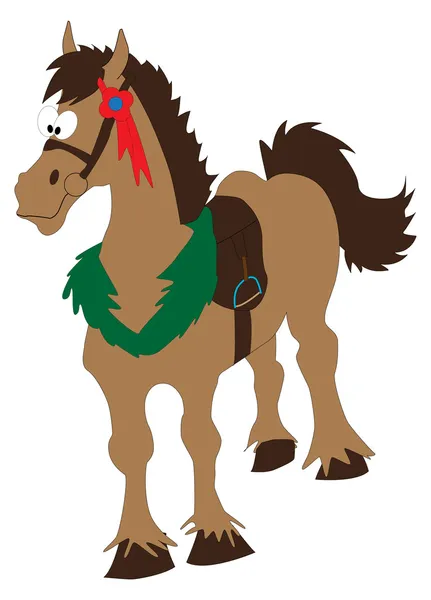 Cavallo cartone animato marrone — Vettoriale Stock