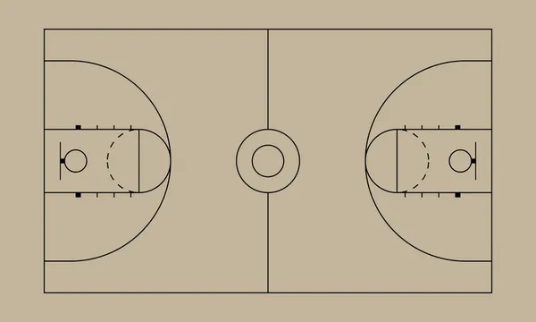 Basketbalveld — Stockvector