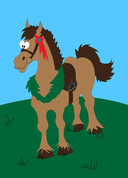 Мультфільм коричневий кінь — стоковий вектор