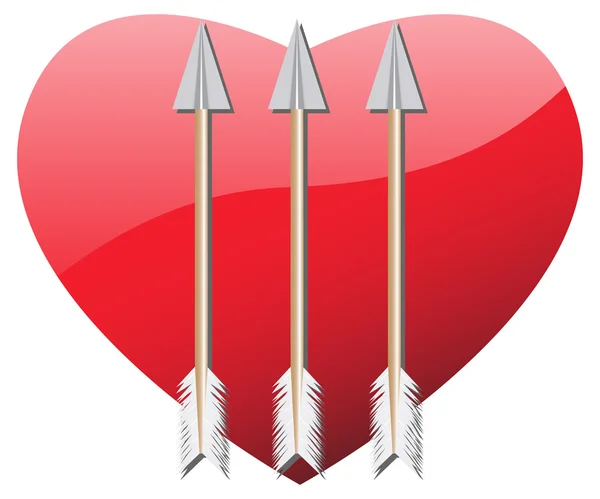 Corazón con flechas — Archivo Imágenes Vectoriales