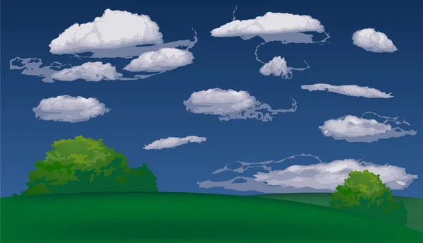 Arbustes au-dessus du ciel — Image vectorielle