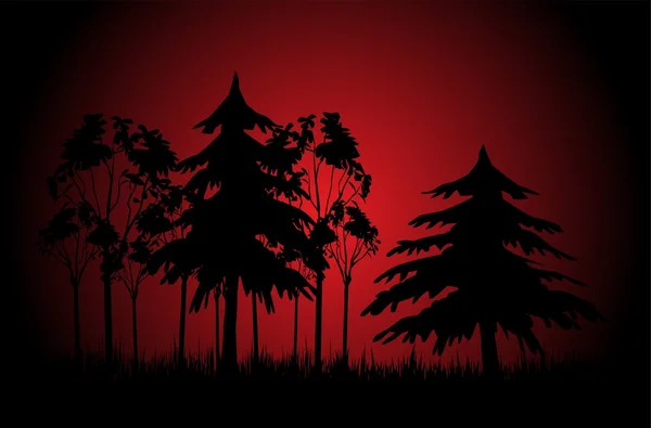 Βράδυ δάσος — Διανυσματικό Αρχείο