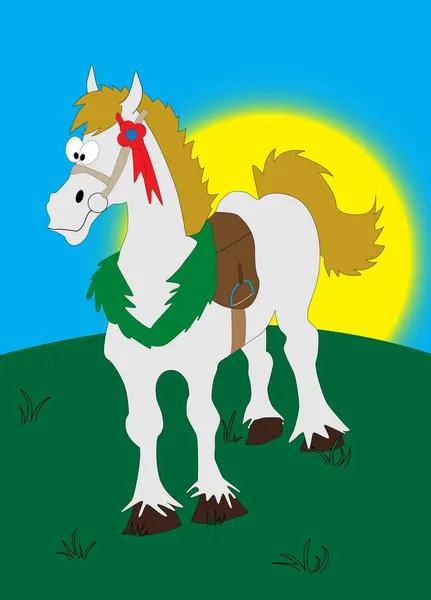 Cartoon paard — Stockvector
