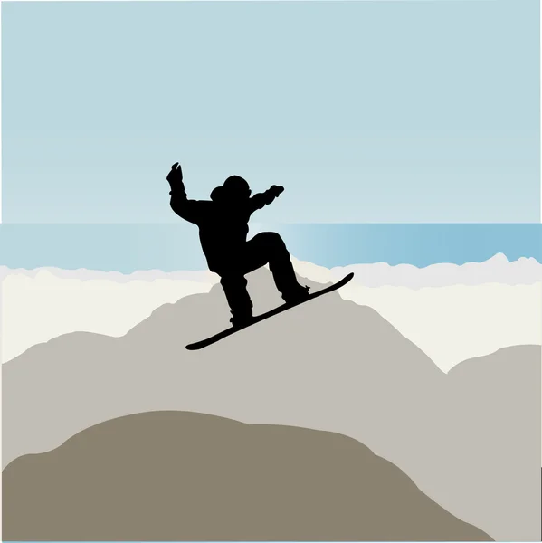 Snowboardozás — Stock Vector