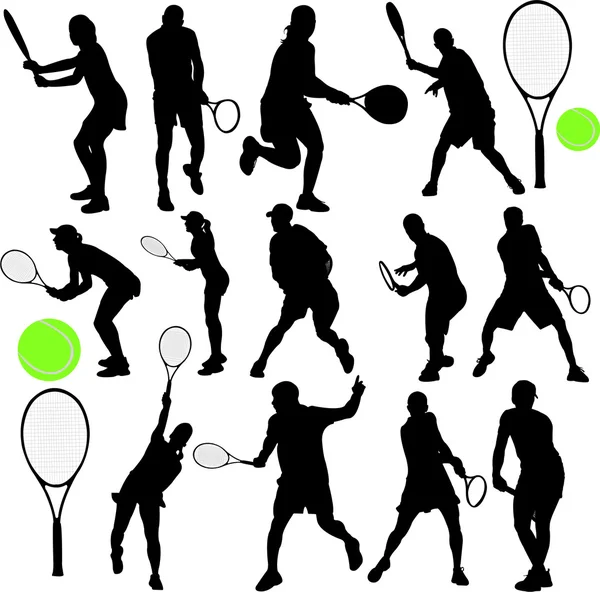 stock vector Tennis players