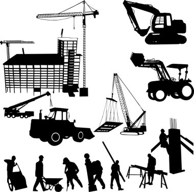 Construction objects clipart