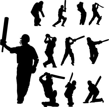 Cricket players clipart