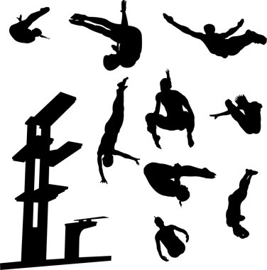 Free style diving clipart