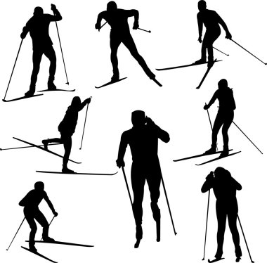 Nordic skiing clipart