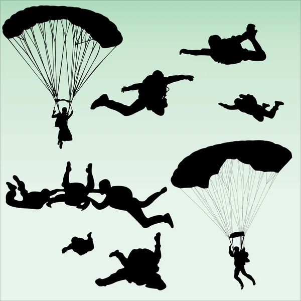 Paracaidistas — Vector de stock