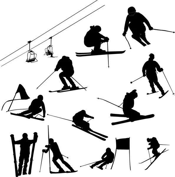 滑雪 — 图库矢量图片