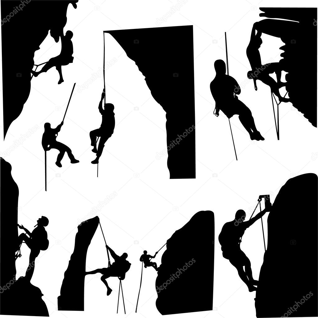 climbing silhouette vector