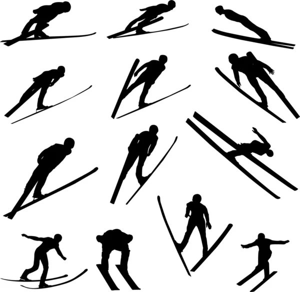 Ski跳跃 — 图库矢量图片