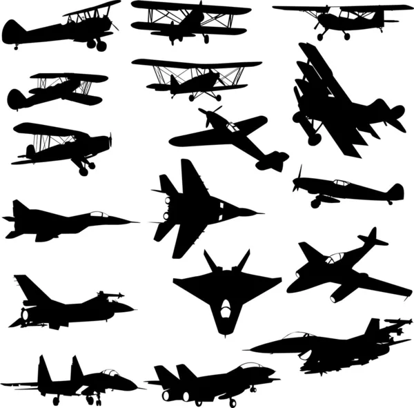 Aeromobili militari — Vettoriale Stock