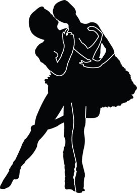 Ballet couple silhouette clipart