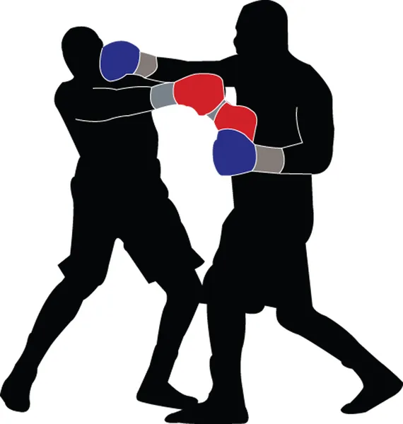 Silueta de combate de boxeo 1 — Archivo Imágenes Vectoriales
