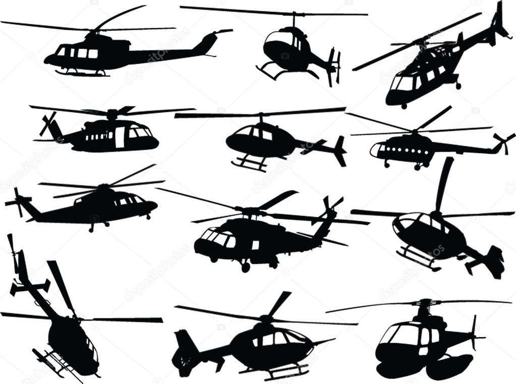 Big collection of helicopters