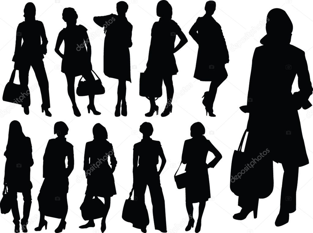 Business women collection silhouette