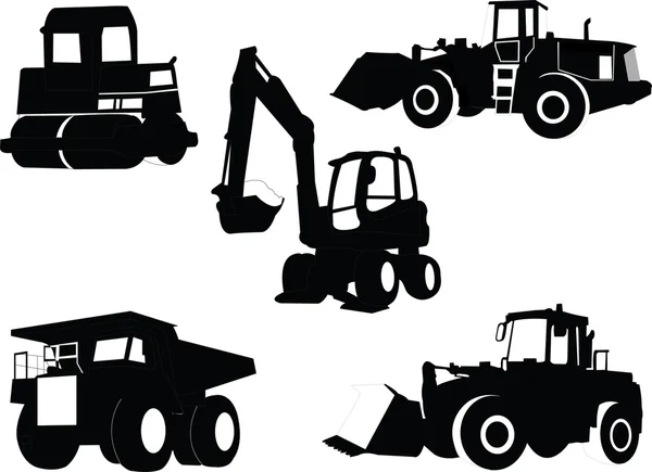 Construction machines collection — Stock Vector