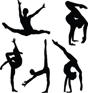Gymnastics girl silhouette collection
