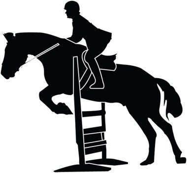 Horse race silhouette clipart