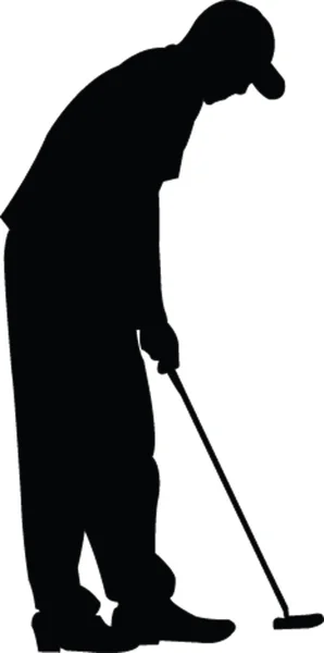 Golfspelare siluett — Stock vektor