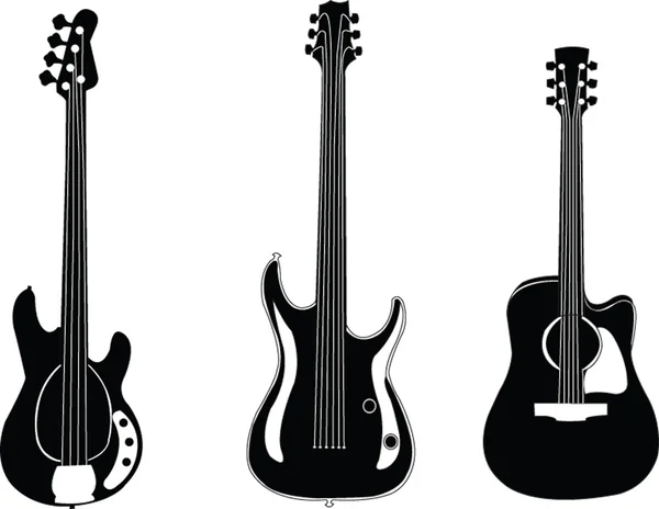 Коллекция гитар — стоковый вектор