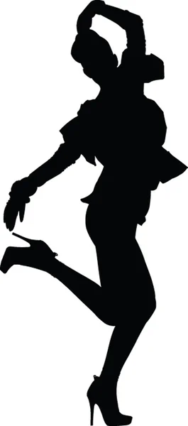Happy girl silhouette — Stock Vector