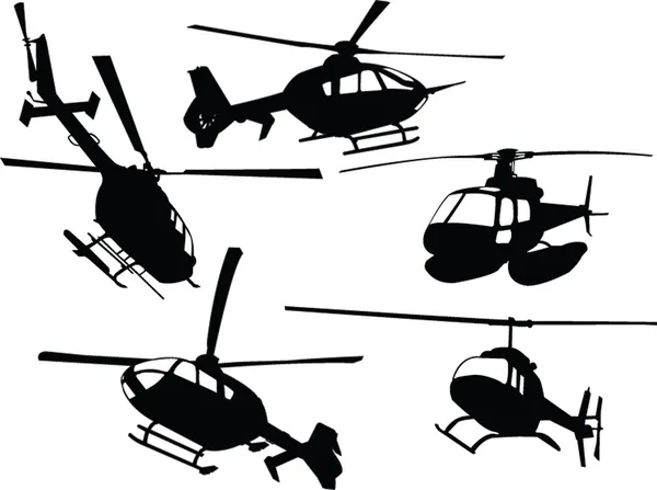 Helikoptrar samling — Stock vektor