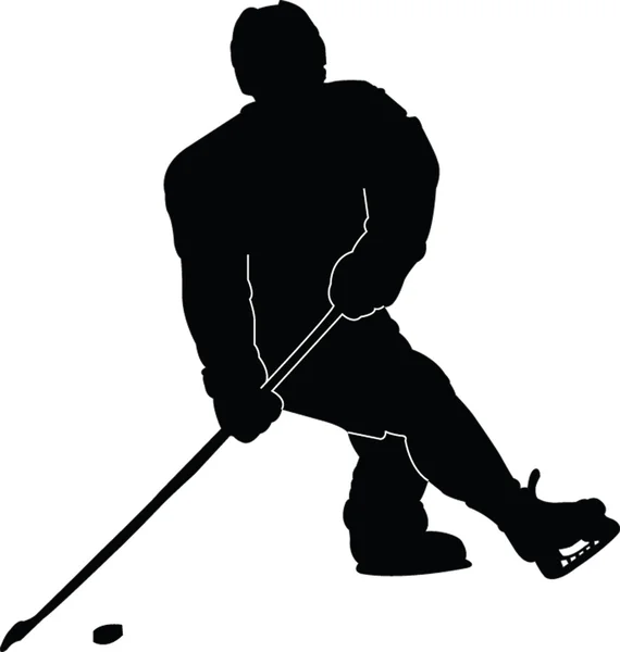 Hockey speler silhouet — Stockvector