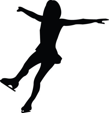 Ice skating silhouette clipart