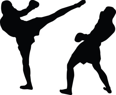 Kickboxing silhouette clipart