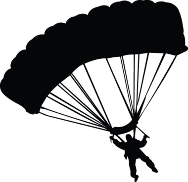 Parachutist silhouette clipart