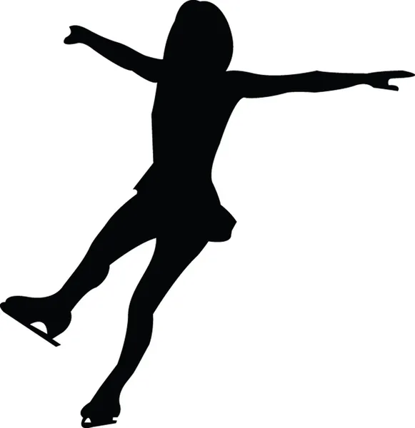 Ice skating silhouette — Stock Vector