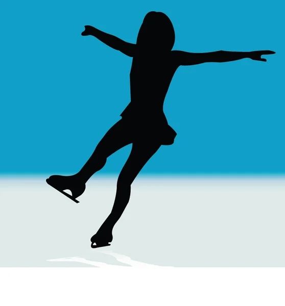Patinage sur glace avec toile de fond — Image vectorielle