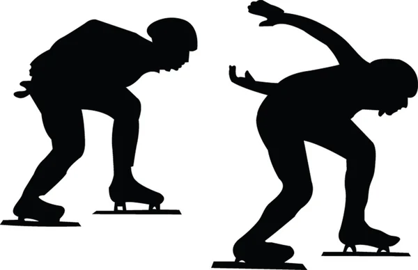 Silhouette patinage sur glace — Image vectorielle