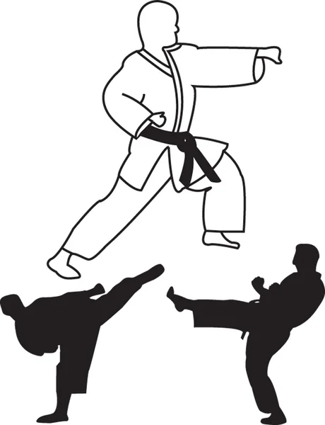 Karate játékos — Stock Vector