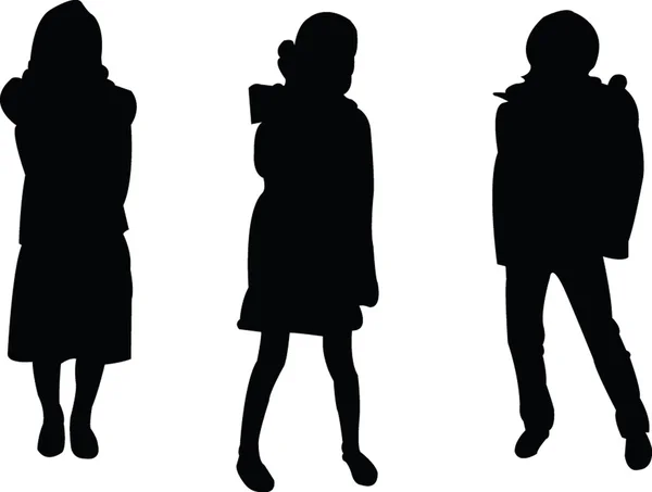 Gyerekek divat silhouette gyűjtemény — Stock Vector