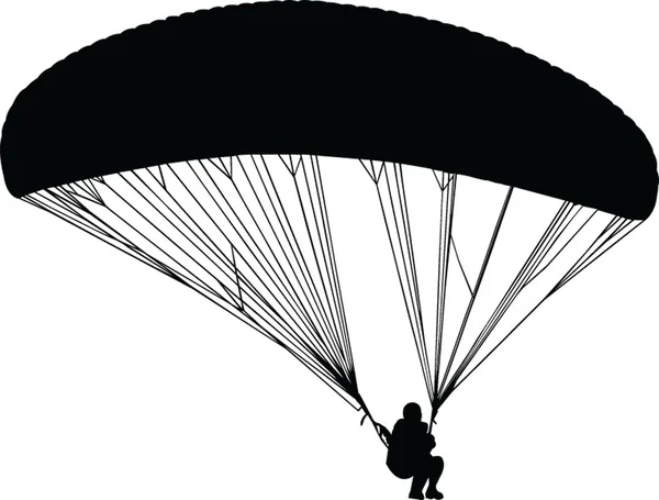 Yamaç paraşütü siluet — Stok Vektör