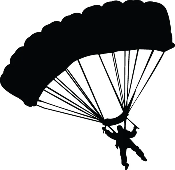 落下傘兵のシルエット — ストックベクタ