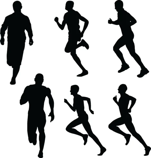 Running silhouette collection — Stock Vector