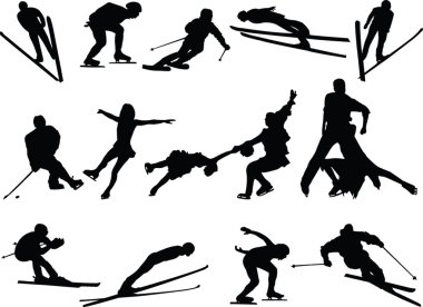 Winter sport collection clipart