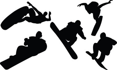 Extreme sport silhouette collection clipart