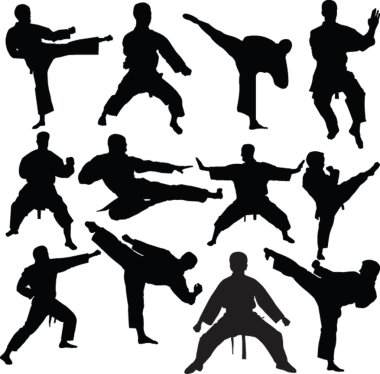 Karate fighters collection clipart