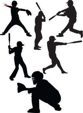 Baseball collection clipart