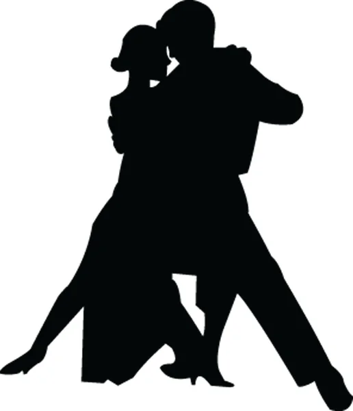 Tango couple silhouette with shadow — Stock Vector © violeta #2247306